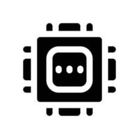 processor glyph icon. Strong and solid icon for websites and mobile apps. vector