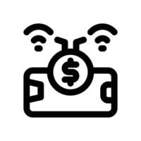 digital currency line icon. Clean and minimalist icon for websites, mobile apps, presentations, and logos. Fully scalable and customizable for any project. vector