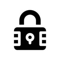 lock glyph icon. Strong and solid icon for websites and mobile apps. vector