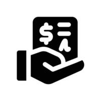 cash report glyph icon. Strong and solid icon for websites and mobile apps. vector