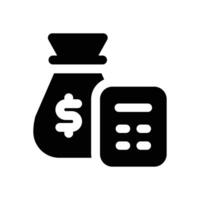 budget analyst glyph icon. Strong and solid icon for websites and mobile apps. vector