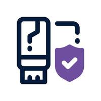 flash drive dual tone icon. Sleek and modern icon for websites and mobile apps. vector