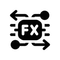 forex glyph icon. Strong and solid icon for websites and mobile apps. vector