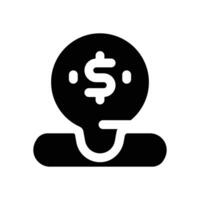location glyph icon. Strong and solid icon for websites and mobile apps. vector