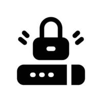 password glyph icon. Strong and solid icon for websites and mobile apps. vector