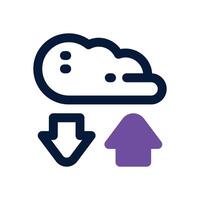 cloud transfer dual tone icon. Sleek and modern icon for websites and mobile apps. vector