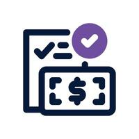 payment plan dual tone icon. Sleek and modern icon for websites and mobile apps. vector