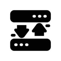 hosting transfer glyph icon. Strong and solid icon for websites and mobile apps. vector