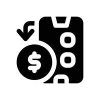 send money glyph icon. Strong and solid icon for websites and mobile apps. vector