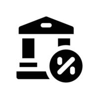 bank glyph icon. Strong and solid icon for websites and mobile apps. vector