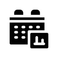 calender glyph icon. Strong and solid icon for websites and mobile apps. vector