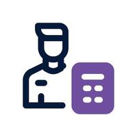 accountant dual tone icon. Sleek and modern icon for websites, mobile apps, marketing materials, and corporate design. Fully scalable and ready to use. vector