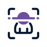 face recognition dual tone icon. Sleek and modern icon for websites and mobile apps. vector