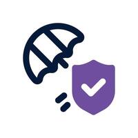 umbrella dual tone icon. Sleek and modern icon for websites and mobile apps. vector
