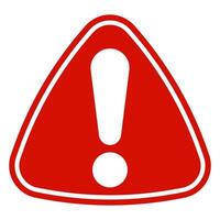 Red Triangle Warning Sign With Bold Exclamation Mark Symbol vector