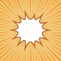 Retro Comic Explosion Burst with Radial Rays Lines, Empty Center vector