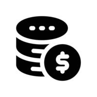 financial database glyph icon. Strong and solid icon for websites and mobile apps. vector