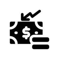 depreciation glyph icon. Strong and solid icon for websites and mobile apps. vector