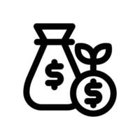 wealth accumulation line icon. Clean and minimalist icon for websites and mobile apps. vector