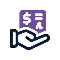 cash report dual tone icon. Sleek and modern icon for websites and mobile apps. vector