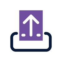 upload dual tone icon. Sleek and modern icon for websites and mobile apps. vector