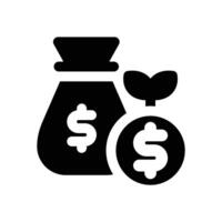 wealth accumulation glyph icon. Strong and solid icon for websites and mobile apps. vector