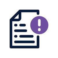 file alert dual tone icon. Sleek and modern icon for websites and mobile apps. vector