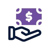 cash payment dual tone icon. Sleek and modern icon for websites and mobile apps. vector