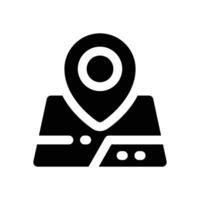 map glyph icon. Strong and solid icon for websites and mobile apps. vector