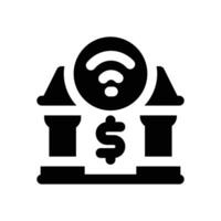 online banking glyph icon. Strong and solid icon for websites and mobile apps. vector