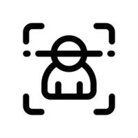 face recognition line icon. Clean and minimalist icon for websites and mobile apps. vector