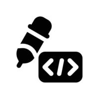 code edit glyph icon. Strong and solid icon for websites and mobile apps. vector