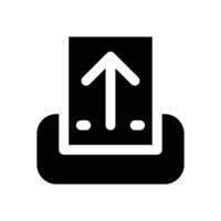 upload glyph icon. Strong and solid icon for websites and mobile apps. vector