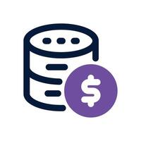 financial database dual tone icon. Sleek and modern icon for websites and mobile apps. vector