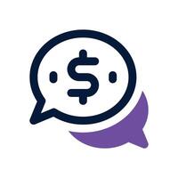 money talk dual tone icon. Sleek and modern icon for websites and mobile apps. vector