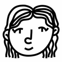 women with curly hair style vector