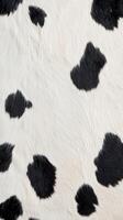Experience the beauty of a detailed cowhide pattern showcasing bold black and soft white markings that evoke a sense of rustic elegance in home decor photo