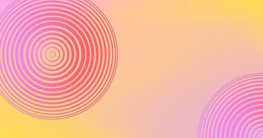 Gradient Abstract background with circles in pink and yellow colors. illustration. vector