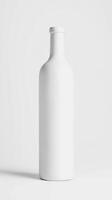 A smooth, white bottle stands upright against a plain backdrop, capturing attention with its clean lines and modern aesthetic, perfect for design enthusiasts photo