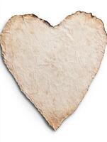 Heart shaped vintage paper valentine evokes nostalgia and romance, ideal for creating personalized love notes for special occasions and heartfelt expressions photo
