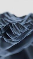 The mountainous landscape features dramatic peaks and valleys under contrasting dark blue lighting, emphasizing its depth and intricate texture photo