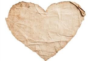 Weathered heart shaped paper valentine showcases vintage charm, perfect for expressing love, nostalgia, or decorative touches during celebrations photo