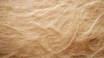 Fascinating fibrous texture featuring fine strands in a warm beige color, ideal for exploring material characteristics in design and craft projects photo