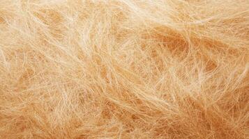 Delicate and complex fibrous texture showcases soft strands in warm beige hues, creating a visually captivating surface illuminated by natural light photo