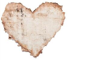 This heart-shaped paper valentine has rustic edges, perfect for heartfelt notes or as a unique decoration for romantic celebrations photo