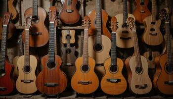 A still life of musical instruments, displaying their craftsmanship and aged appearance. photo
