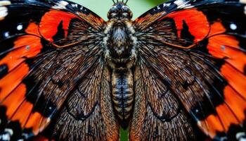 The intricate patterns on a butterfly's wings, showcasing vibrant colors and minute scales. photo