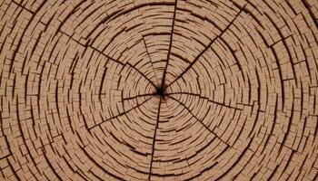 The swirling pattern of wood grain in a tree trunk, revealing its age and history. photo