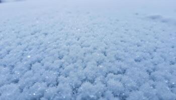 A close up of ice crystals forming on a frozen surface, showcasing their intricate patterns and frosty texture. photo