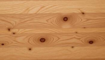 The surface of polished wood, revealing the grain, knots, and subtle variations in color. photo
